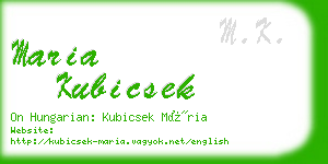 maria kubicsek business card